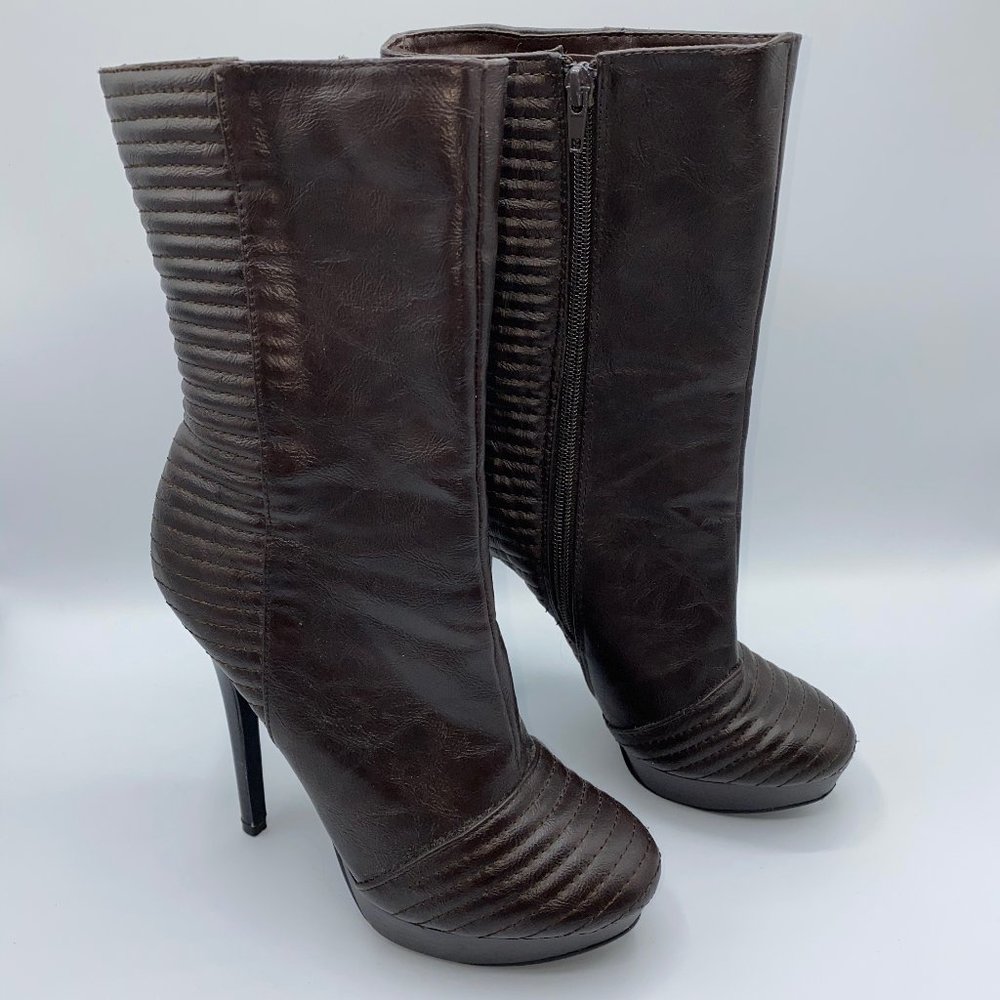 Izabella Rue Faux Leather Stiletto Heeled Boots